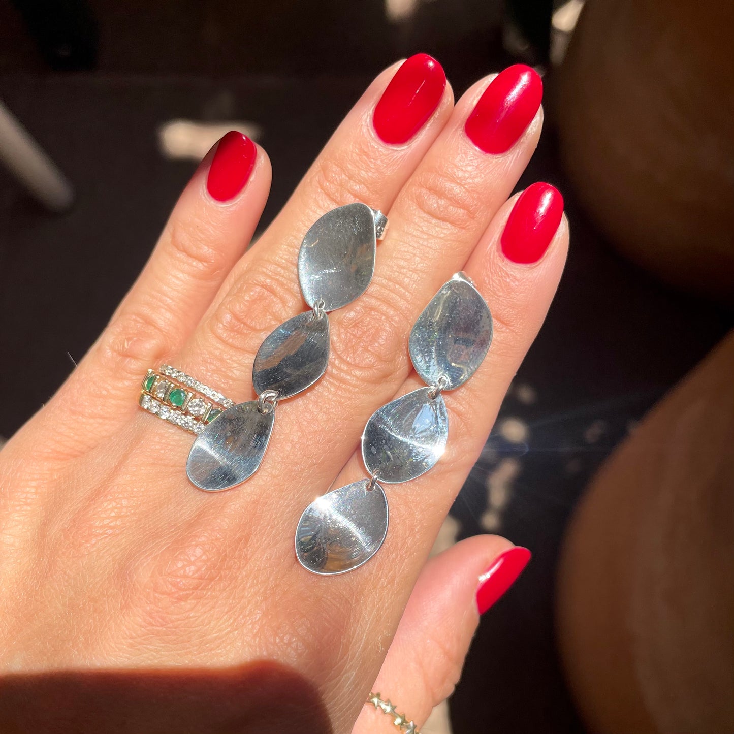 Aretes de 3 pétalos chicos