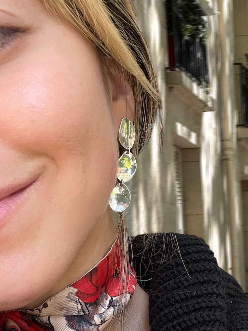 Aretes de 3 pétalos chicos