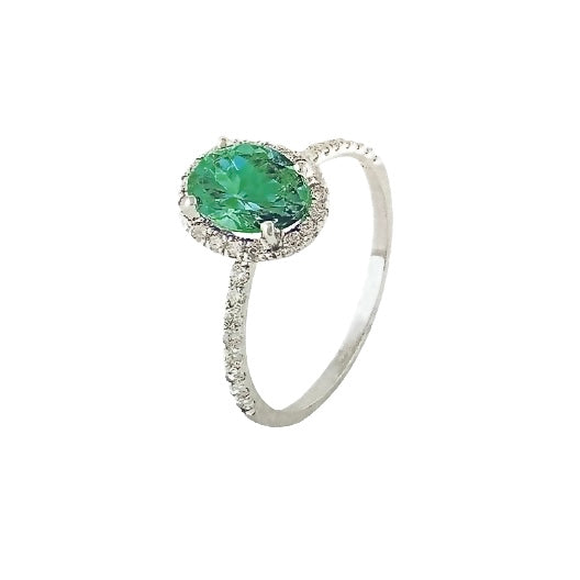 Oval emerald and diamond ring