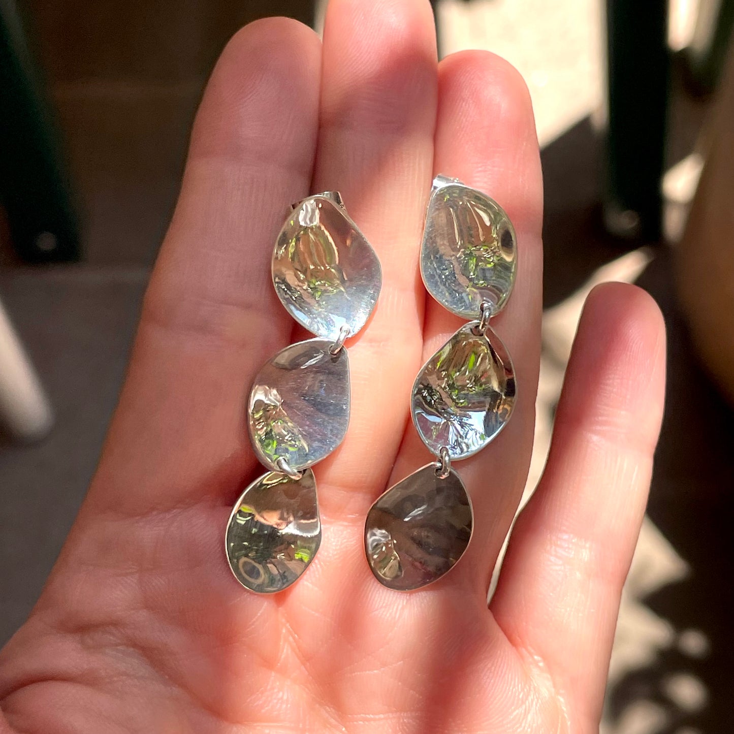 Aretes de 3 pétalos chicos