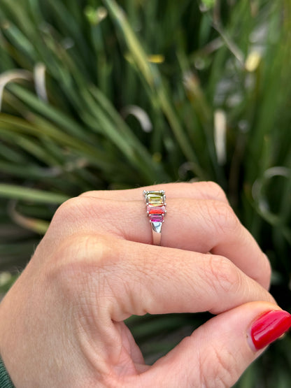 Anillo plata con colores