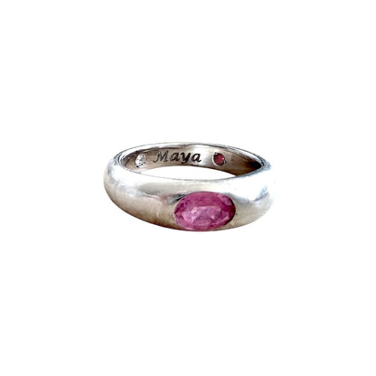 Anillo piedra de nacimiento en Plata