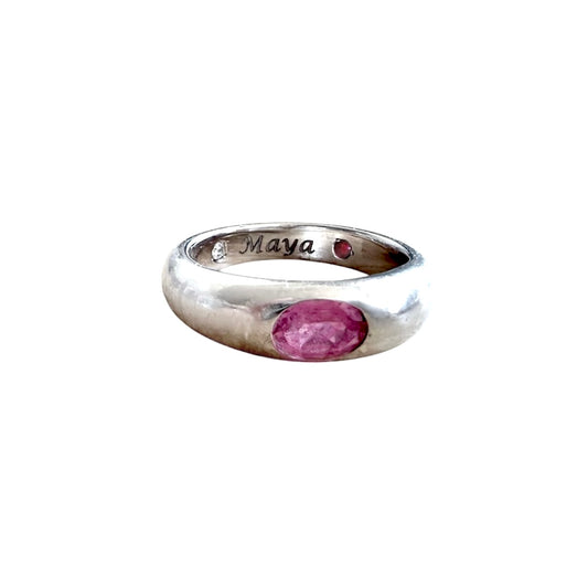 Anillo piedra de nacimiento en Plata