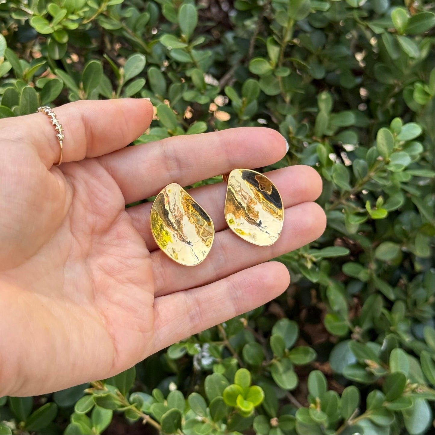 Aretes de pétalos medianos