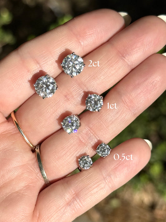 Studs de moissanitas