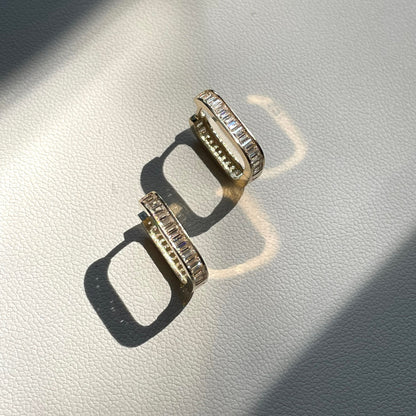 Arracadas rectangulares con zirconia