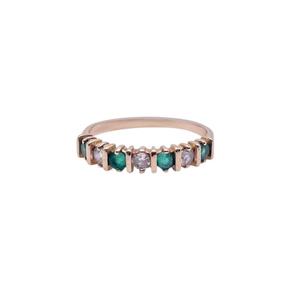 Anillo esmeraldas con diamantes