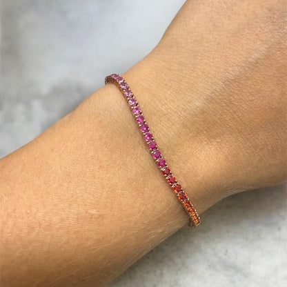 Pulsera Tennis Zafiros de colores