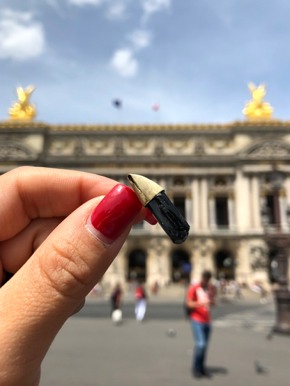 Aretes de turmalina con cubierta de oro