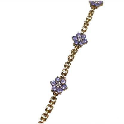 Pulsera con flores de Tanzanitas