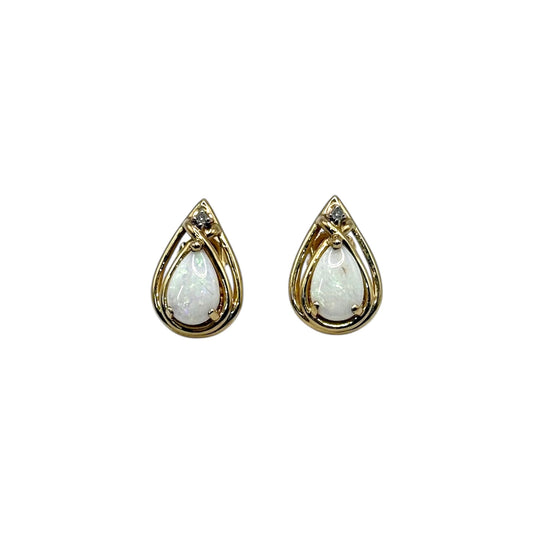 Aretes ópalo y diamantes