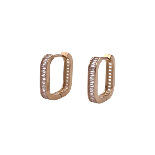 Arracadas rectangulares con zirconia