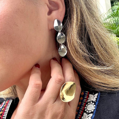 Hanging petal earrings (3 small)