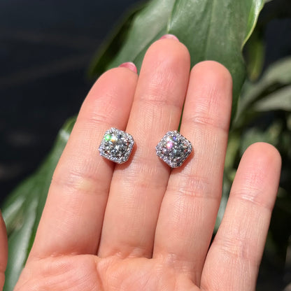 Aretes moissanitas con corona