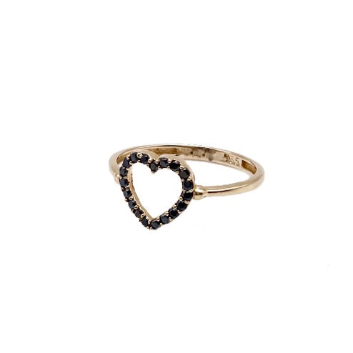 Anillo de corazón negro