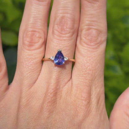 Anillo Tanzanita con Diamantes