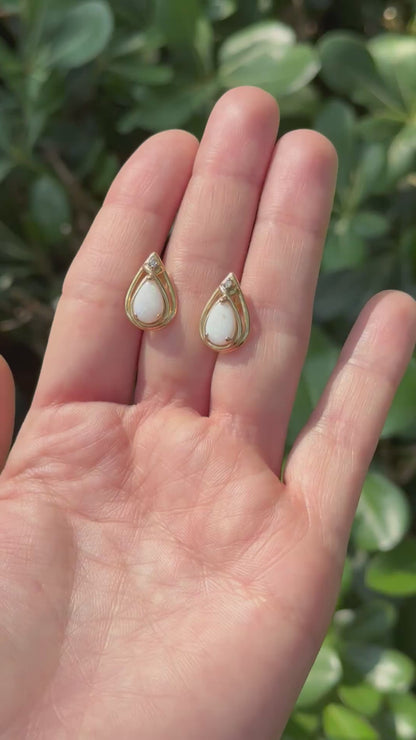 Aretes ópalo y diamantes