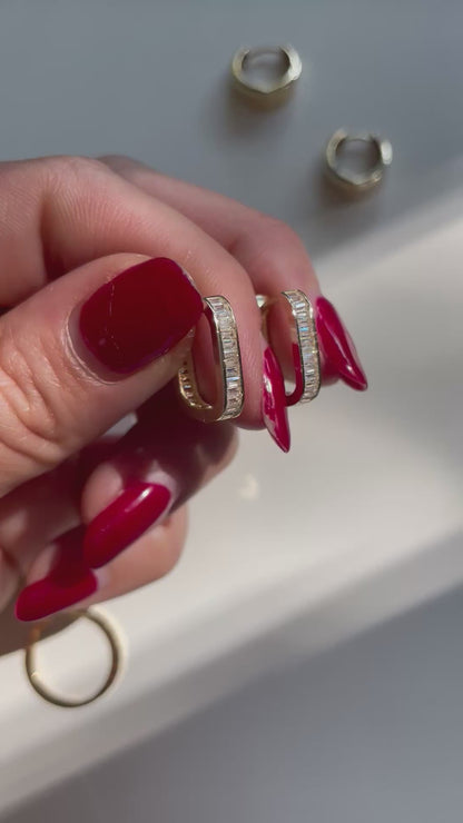 Arracadas rectangulares con zirconia