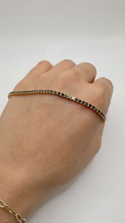 Pulsera Tennis (Diamantes negros)